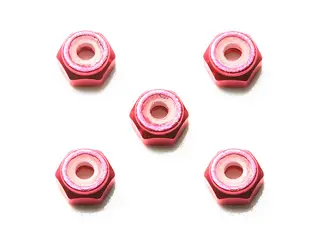 2mm 铝合金 螺帽 (粉红色5个)