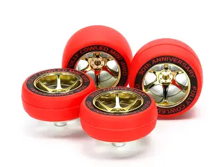 Fully Cowled Mini 4WD 全罩式四驱车30周件纪念 红色光面轮胎 & 电镀金色轮圈